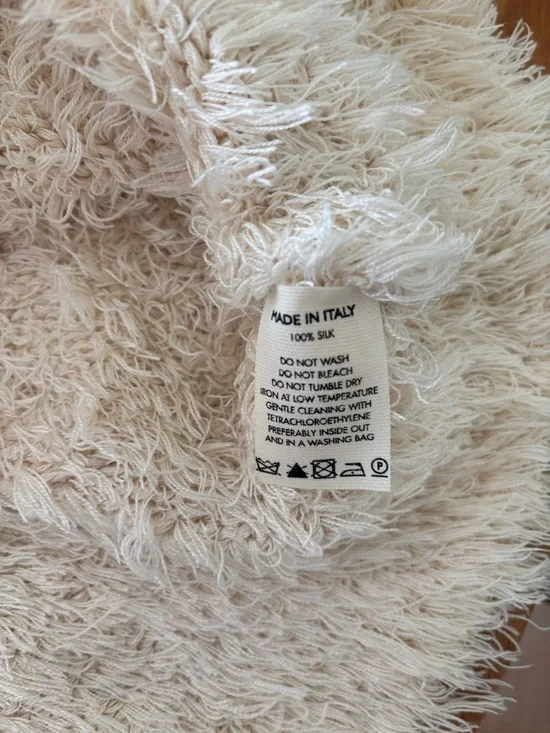 MANSUR GAVRIEL Silk sweater women’s large eyelash Frayed knit made in Italy - Picture 7 of 8